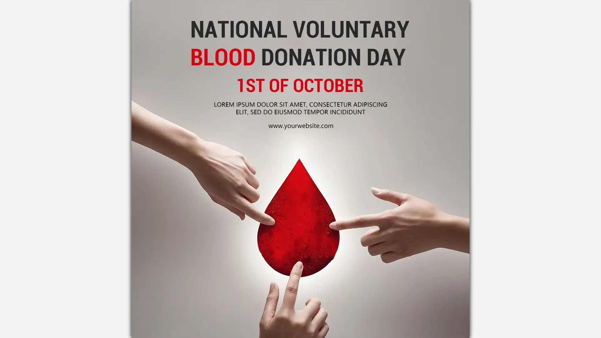 National Voluntary Blood Donation Day Instagram Post with Symbolic Blood Drop